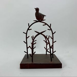 Brown Metal “Perched Bird” Dual Napkin Holder